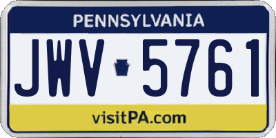 PA license plate JWV5761