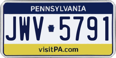 PA license plate JWV5791