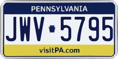 PA license plate JWV5795