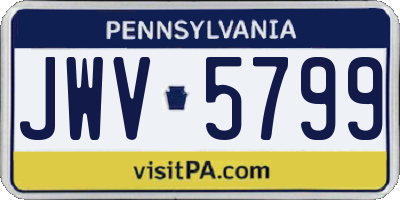 PA license plate JWV5799