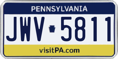 PA license plate JWV5811