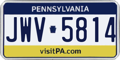 PA license plate JWV5814