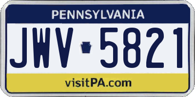 PA license plate JWV5821