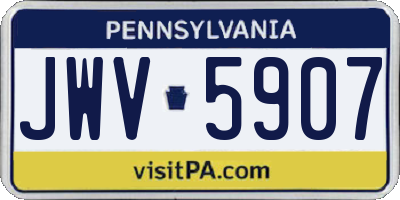 PA license plate JWV5907