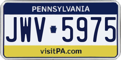 PA license plate JWV5975