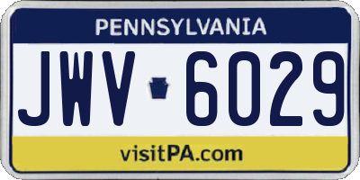 PA license plate JWV6029