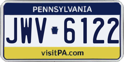 PA license plate JWV6122