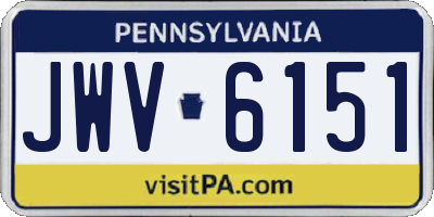 PA license plate JWV6151