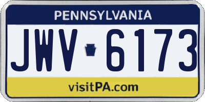 PA license plate JWV6173
