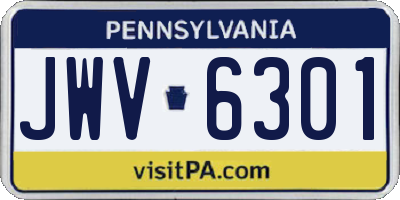 PA license plate JWV6301