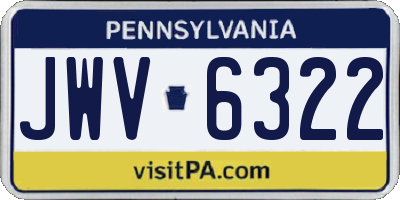 PA license plate JWV6322