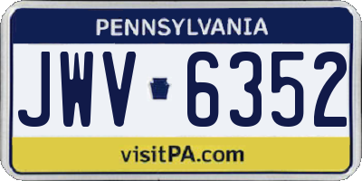 PA license plate JWV6352