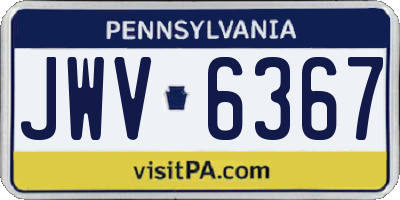 PA license plate JWV6367