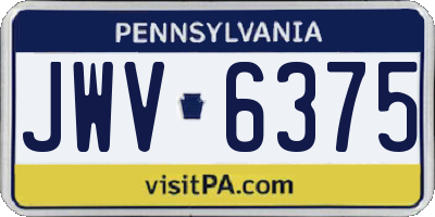 PA license plate JWV6375