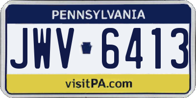 PA license plate JWV6413