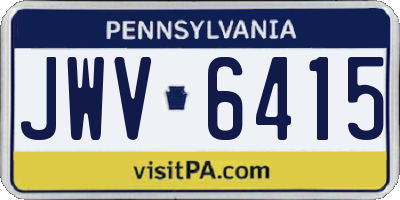 PA license plate JWV6415