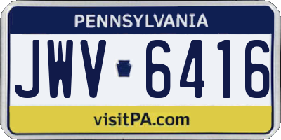 PA license plate JWV6416