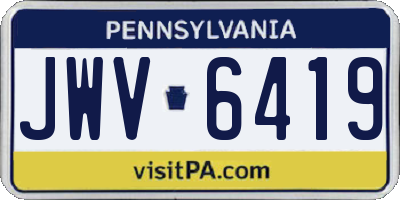 PA license plate JWV6419