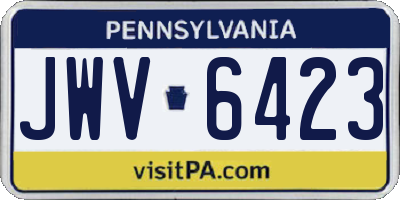 PA license plate JWV6423
