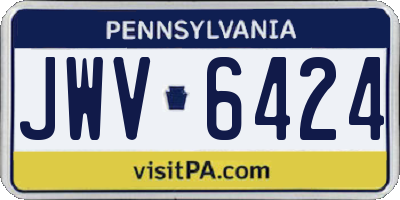 PA license plate JWV6424