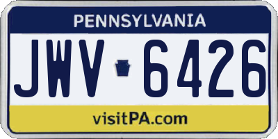 PA license plate JWV6426