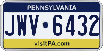 PA license plate JWV6432