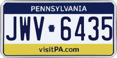 PA license plate JWV6435