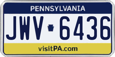 PA license plate JWV6436