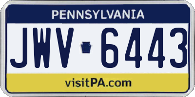 PA license plate JWV6443