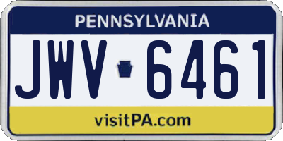 PA license plate JWV6461
