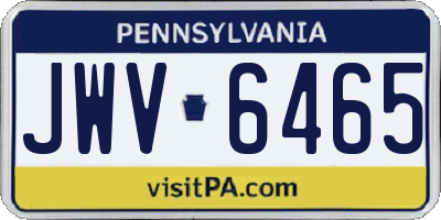 PA license plate JWV6465