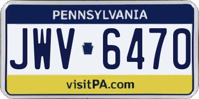 PA license plate JWV6470