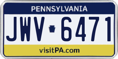 PA license plate JWV6471