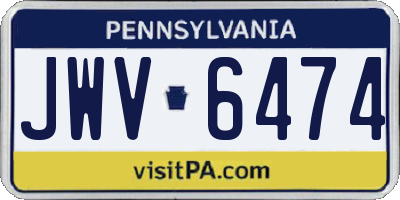 PA license plate JWV6474