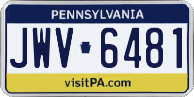 PA license plate JWV6481