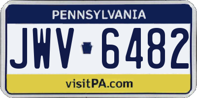 PA license plate JWV6482