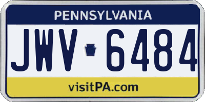 PA license plate JWV6484