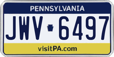 PA license plate JWV6497