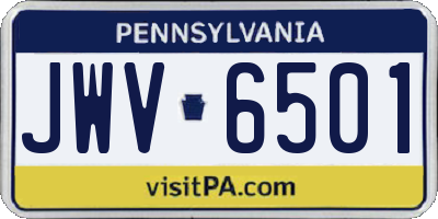 PA license plate JWV6501