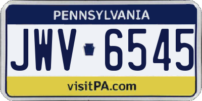 PA license plate JWV6545