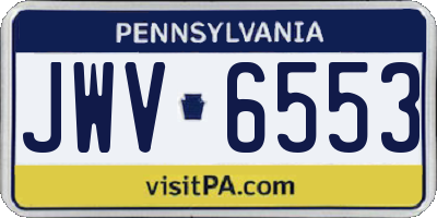 PA license plate JWV6553