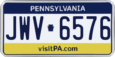 PA license plate JWV6576