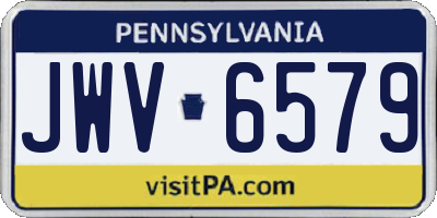 PA license plate JWV6579