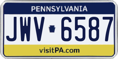PA license plate JWV6587