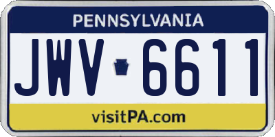 PA license plate JWV6611