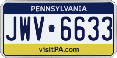 PA license plate JWV6633