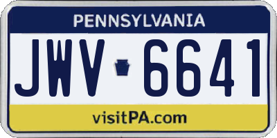 PA license plate JWV6641