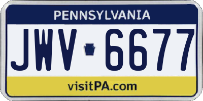 PA license plate JWV6677