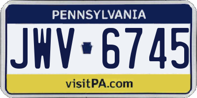 PA license plate JWV6745