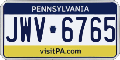 PA license plate JWV6765
